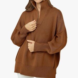 Elegant Brown Turtleneck Sweater for Women